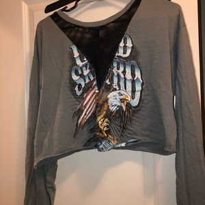 long sleeve mesh top